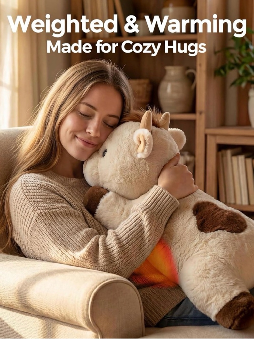 Weighted Plush Cow Heating Pad